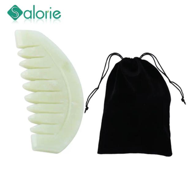 Jade Massage Comb Head Massager Lady Scalp Care Natural Jade Stone Combs Gua Sha Board Hair Brush Gouache Scraper Jade Massager on Productcaster.