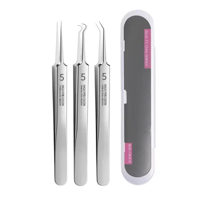 Pro Ultra-fine No. 5 Acne Blackhead Removal Tweezers Beauty Salon Acne Pimples Needles Deep Cleaner Clip Face Skin Care Tool on Productcaster.