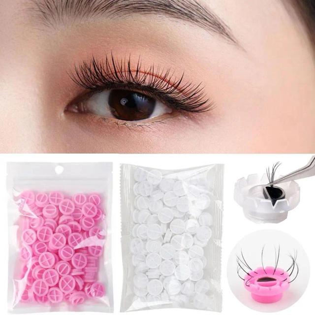 Eyelashes Blossom cup eyelashes glue holder Disposable plastic Stand Quick Flowering For Eyelashes Extension Makeup Tools Q9V7 on Productcaster.