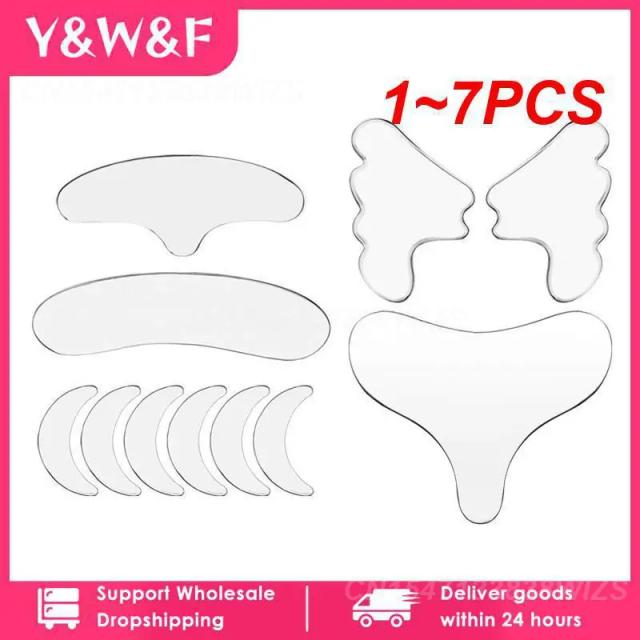 1~7PCS Reusable Anti Wrinkle Eye Chin Forehead Skin Care Pads 100% Grade Silicone Reusable Face Lifting Invisible on Productcaster.