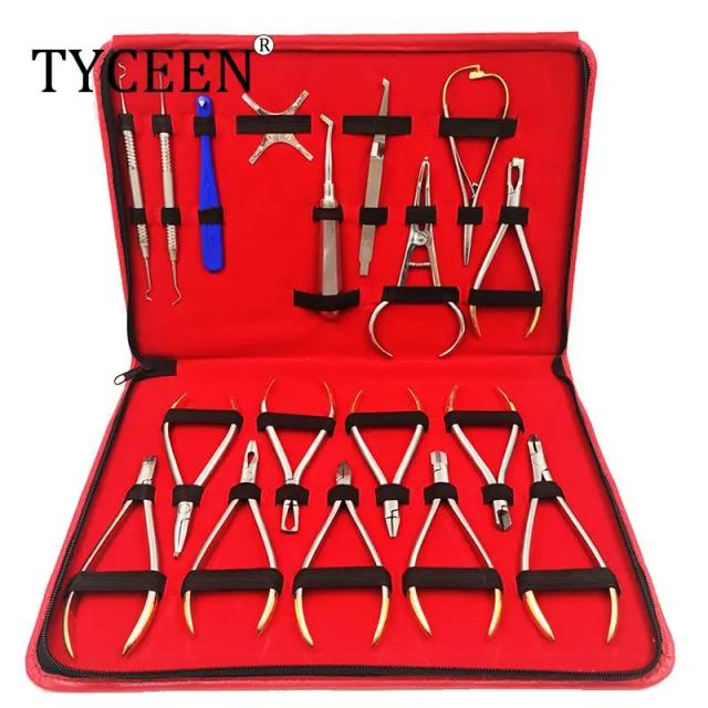 18pcs/set Dentist Orthodontic Tools Set Orthodontic pliers Forming pliers stainless steel Instrument Archwire orthodontic set on Productcaster.