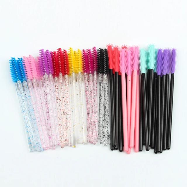 HOT 5/25/50pcs Plastic Mascara Wands Applicator Disposable Eyelash Brush Comb Crystal Eyelash Brushes Makeup Beauty Eye Brush on Productcaster.