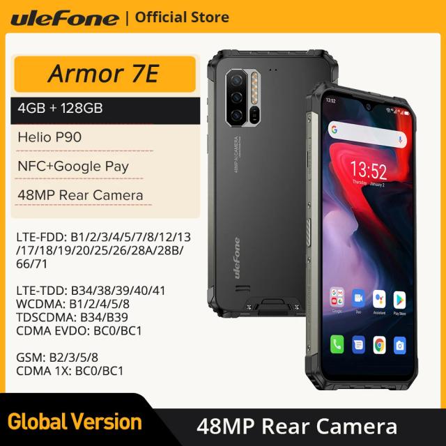 Ulefone Armor 7E Rugged Mobile Phone Helio P90+128G Smartphone 2.4G/5G WiFi Waterproof IP68 Global Version Android 10 NFC/48MP on Productcaster.