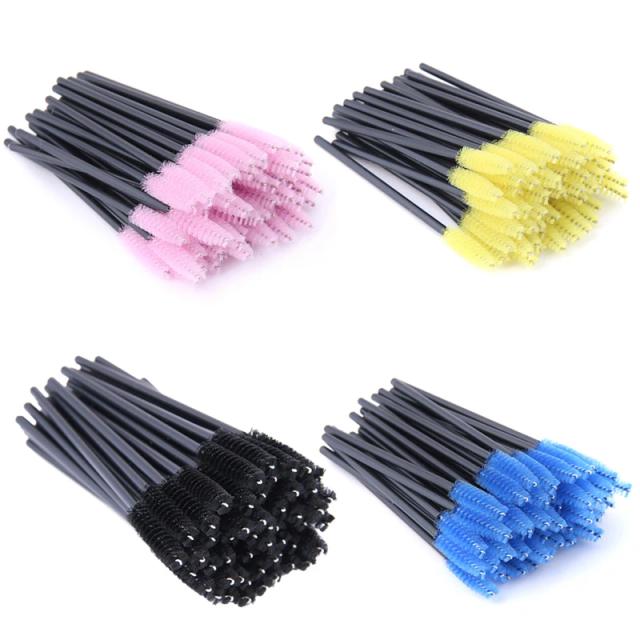 100/50Pcs Disposable Eye lashes Brushes Eyebrow brush Makeup Tools Mascara Wands Applicator Spoolers Eyelash Brush Maquiagem on Productcaster.