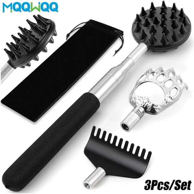 3Pcs/Set Telescoping Back Scratcher Extendable Back Scratcher Retractable Backscratcher for Adults Eliminating Back Itching on Productcaster.