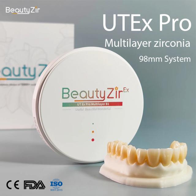 11.11 Denture materials translucent zirconia UTEx Pro 98mm Best Aesthetic Effect For Dental Lab on Productcaster.