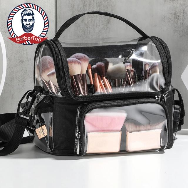 Fashion PVC Cosmetic Brush Storage Bag Makeup Waterproof Artist Waist Bag Hair Stylist Multifunctional Large Capacity on Productcaster.