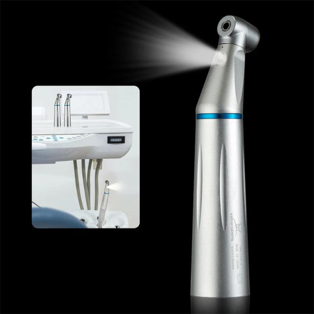 Dental Fiber Optic LED 1:1 Ratio Contra Angle Slow Speed Push Button Handpiece Inner Water Spray Low Noise on Productcaster.