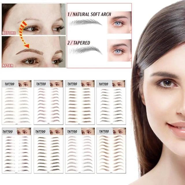 Eyebrow Sticker Non-toxic Tattoo Sticker Makeup Supplies Waterproof Lasting Eyebrow Sticker Bionic brow tools on Productcaster.