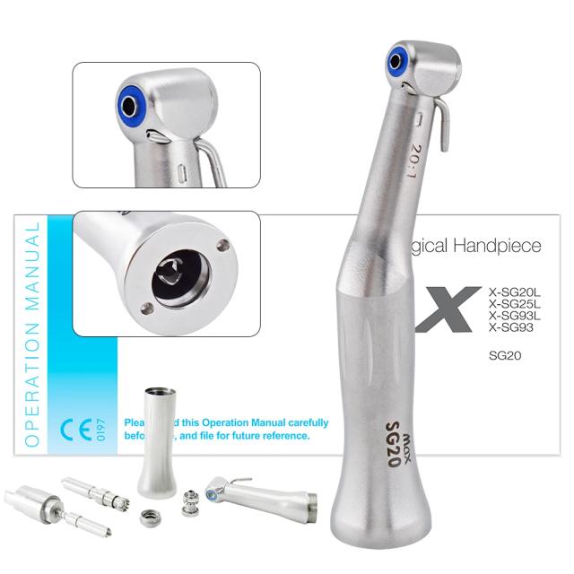 Dental Low Speed Handpiece 20:1 Reduction Implant Surgery Contra Angle Handpiece De MAX SG20 Air Turbine on Productcaster.