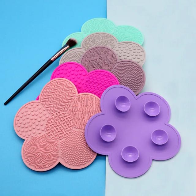 Silicone Make Up Cleaning Brush Scrubber Pad Cleansing Washing Tool Cosmetic Silicone Makeup Brush Mat Cleaner with Suction Cup on Productcaster.