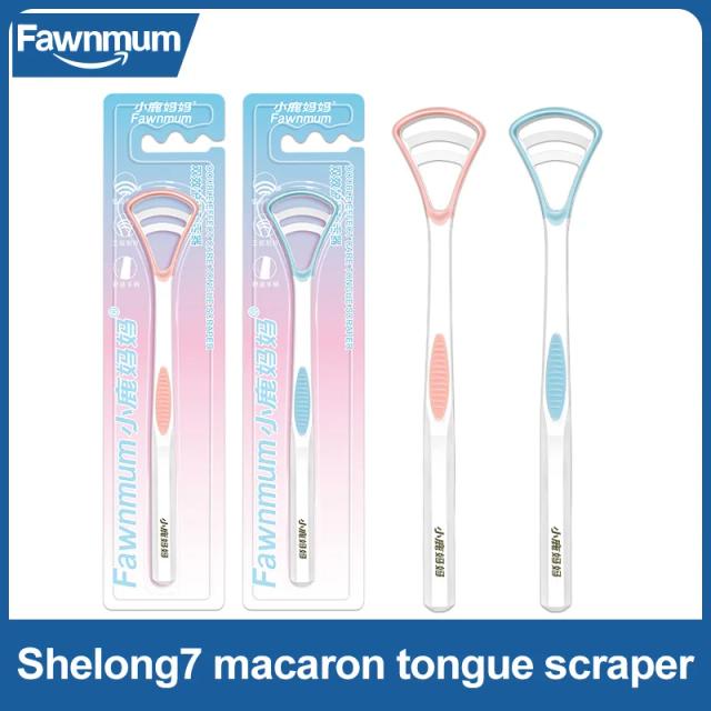 Fawnmum Tongue Cleaner 1 Pcs Macaron Tongue Brush Fresh Breath Tongue Scraper for Oral Hygien Cleaning Tool on Productcaster.