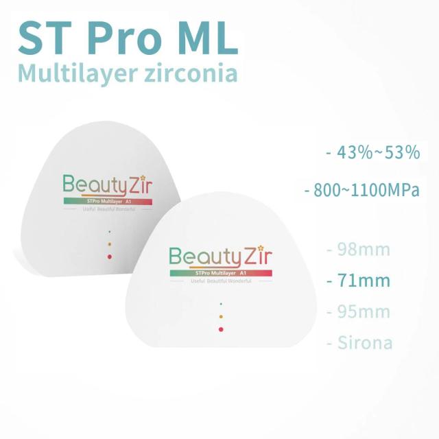 Dental Zirconia Blank Stpro Multilayer AG71mm Super Translucency on Productcaster.