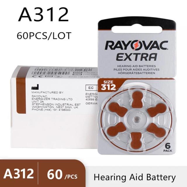 Hearing Aid Batteries 60PCS/10 Cards RAYOVAC EXTRA 1.45V 312 312A A312 PR41 Zinc Air Battery For Hearing Aid Free shipping on Productcaster.