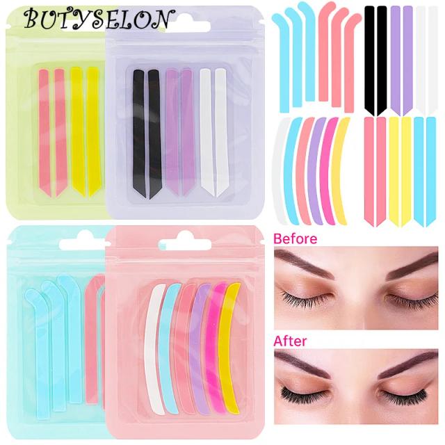 6pcs Eyelash Lifting Silicone Stripe Reusable Eye Lash Lift Curler Pad Perm Ribbon Eyelashes Extension Supplies Makeup Tools on Productcaster.