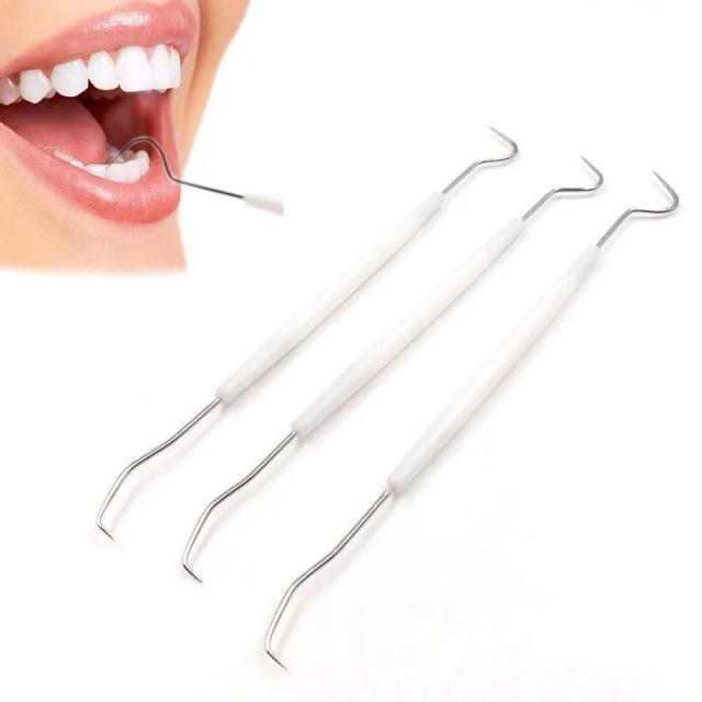 1/5PCS Stainless Steel Double Ends Dentist Teeth Clean Hygiene Explorer Probe Hook Pick Dental Tartar Scraper Remover Care Tool on Productcaster.