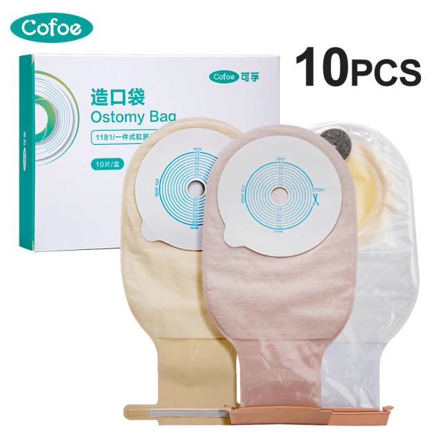 10Pcs Ostomy Bags Drainable Colostomy Bags Double Layers Adhesive Anti-leak Stoma Pouch Bag with Clips Closure 450ml fastship on Productcaster.