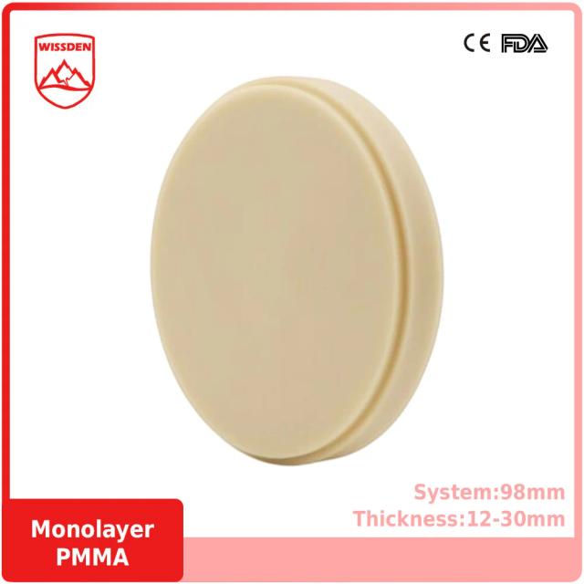 Wissden Monolayer PMMA Disc（5 Pieces）98,12-30mm Dental Lab Materials Open System CAD/CAM on Productcaster.