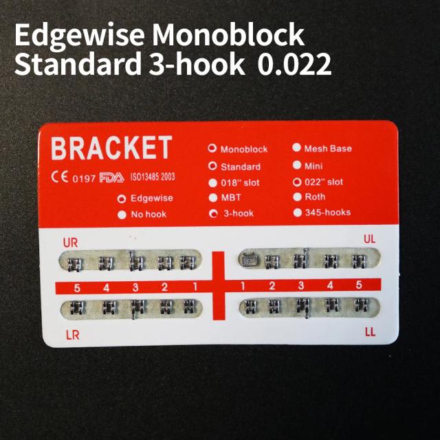 10Packs Dental Braces Brakets Edgewise 3 Hook Standard Red Pad on Productcaster.