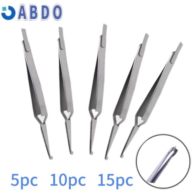 Dental Bracket Tweezers Holder Instrument Stainless Steel Serrated Orthodontic Tweezers Plier for Teeth Care Tools 5pc 10pc 15pc on Productcaster.