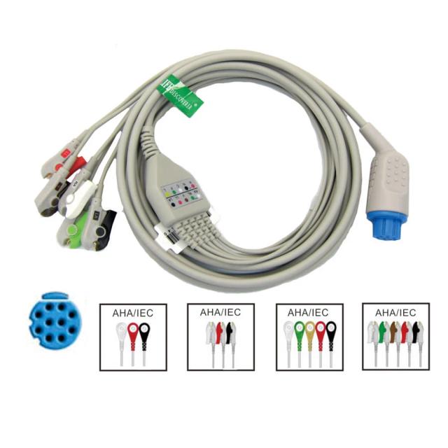 Compatible with DATEX Patient Monitor, 3/5 Leads ECG Cable, Use for ECG Data Monitor, ECG Measurement Sensor Module Kit on Productcaster.