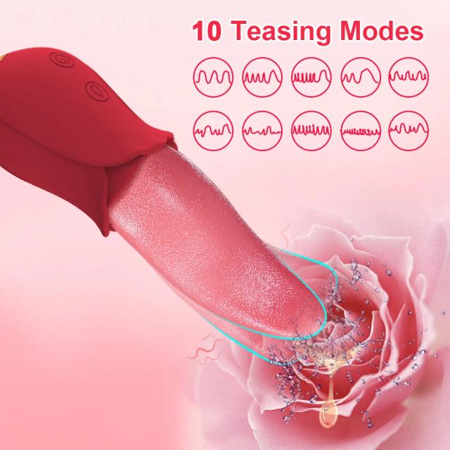 Tongue Licking Clitoral Stimulation Rose Sucking Vibrator for Women Realistic Stimulator Vibrators Female Sex Toys for Women on Productcaster.