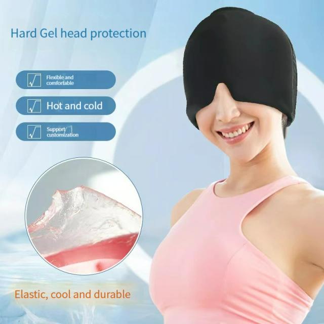 Gel Cold Ice Headache Migraine Relief Pressure Relaxation Hat Cold Compress Therapy Cap Head Wrap Pack Mask For Massage Sleep on Productcaster.