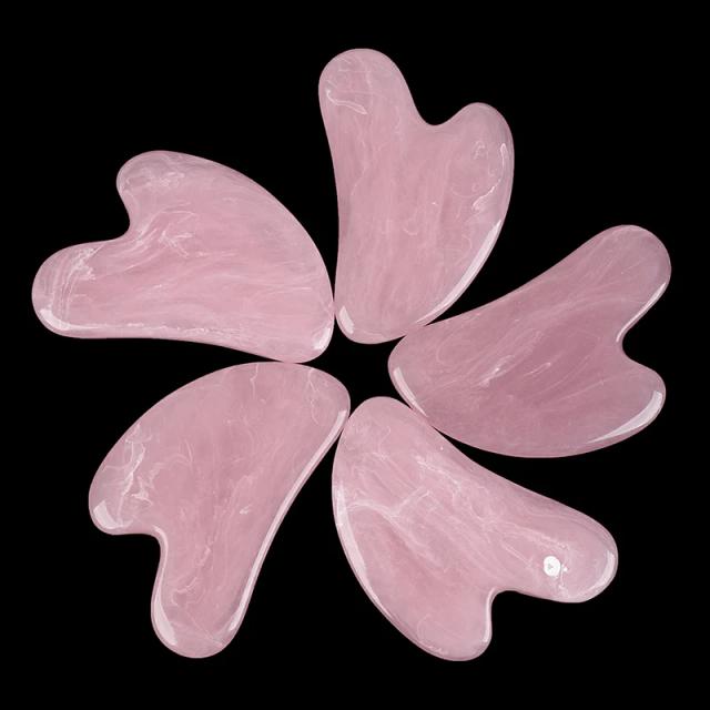 1pc Guasha Scraping Massage Scraper Face Massager Acupuncture Gua Sha Board Belleza Gua Sha Stone Face Care Pink on Productcaster.