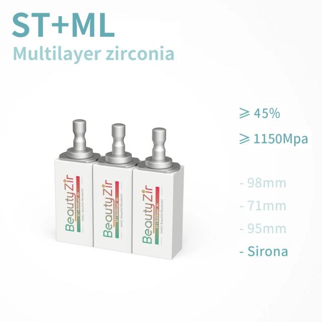 11.11 Zirconia blocks for cerec 40x19mm 85x40mm ST+ML Super High Translucency Multilayer on Productcaster.