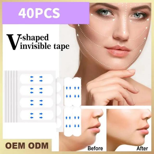 40/80/120Pcs Invisible Thin Face Stickers Fast Face Lift Up Facial Line Wrinkle Sagging Skin V-Shape Chin Adhesive Tape Dropship on Productcaster.