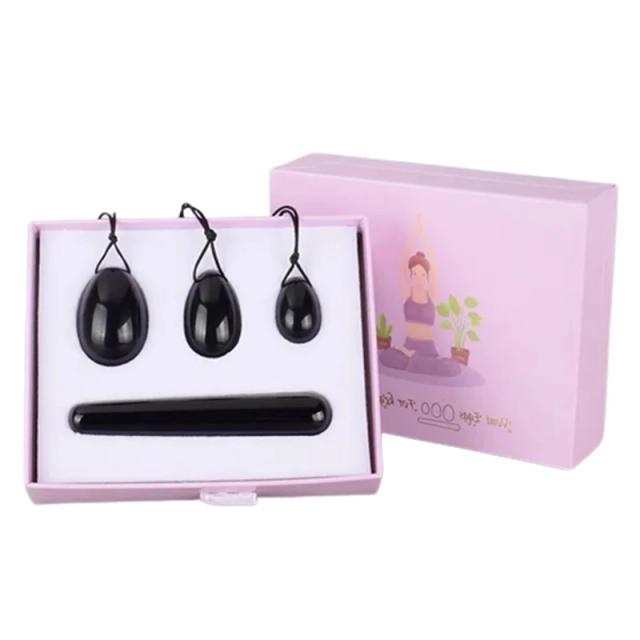 Yoni Egg Natural Black Obsidian Jade Eggs Massage Ball Set Women Vaginal Muscle Exerciser Body Massager Health Care Kegel Ball on Productcaster.