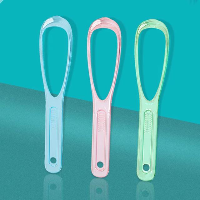 1PC Tongue Scraper Plastic Oral Tongue Cleaner Mouth Brush Reusable Fresh Breath Maker on Productcaster.