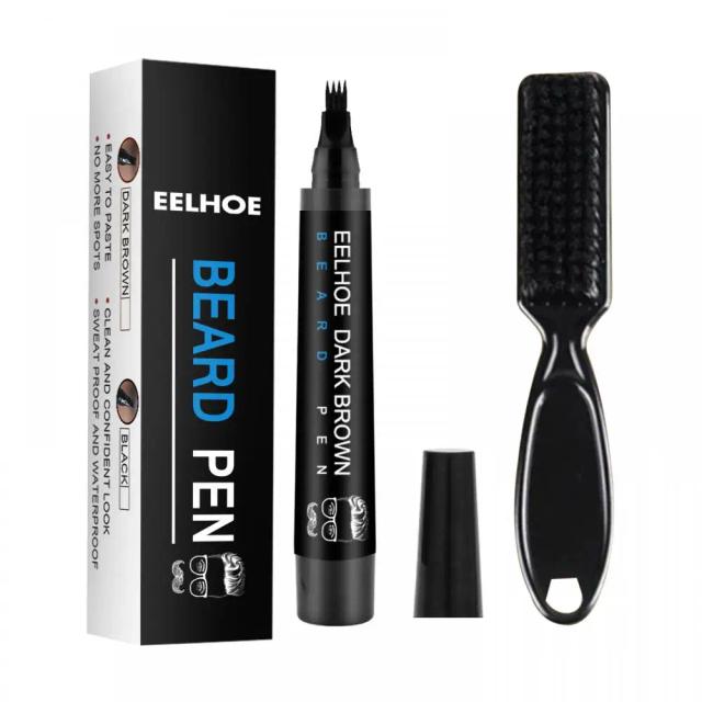 Men Beard Filling Pen Facial Hair Moustache Repair Shape Regrowth Pen Beard Enhancer Nourish Shaping Anti Hair Loss Styling Kit on Productcaster.