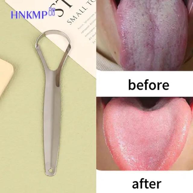 Tongue Scraper Cleaner for Adults Surgical Grade Eliminate Bad Breath Stainless Steel Metal Tongue Scarper Brush Dental Kit on Productcaster.