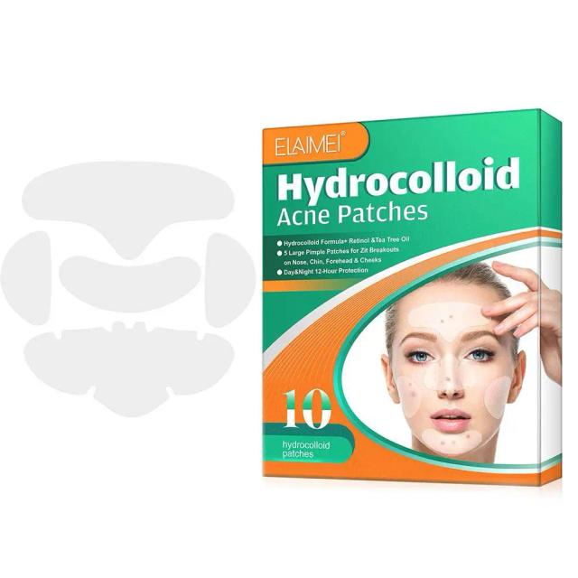 Hydrocolloid Acne Face Mask - 5 Large Pimple Patches For Zit Breakouts On Nose, Chin, Forehead And Cheeks 10pcs/box R7L7 on Productcaster.