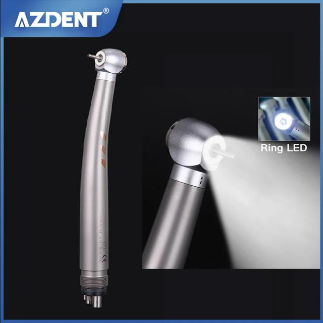 Dental E-Generator Shadowless Ring LED High Speed Handpiece Standard Head Push Button Ceramic Bearing Handpiece on Productcaster.