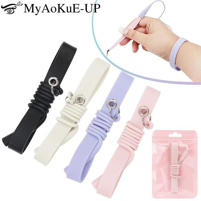 1pcs Silicone Wrist Strap Grafting Eyelash Tweezers Protector Bracelet Wrist Band Auxiliary Makeup Tool Lash Extension Supplies on Productcaster.