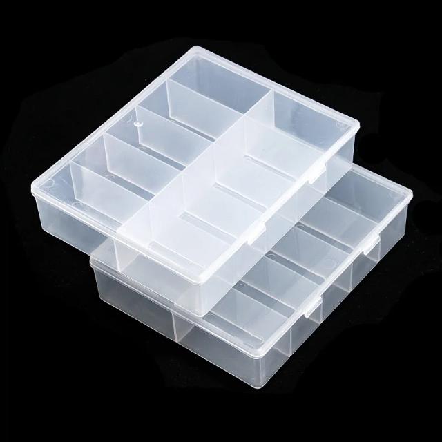 10 Grids Empty Clear Storage Box Jewelry Beads Gems False Nail Art Tips Boxes Case Nail Glitter Rhinestone Container Organizer on Productcaster.