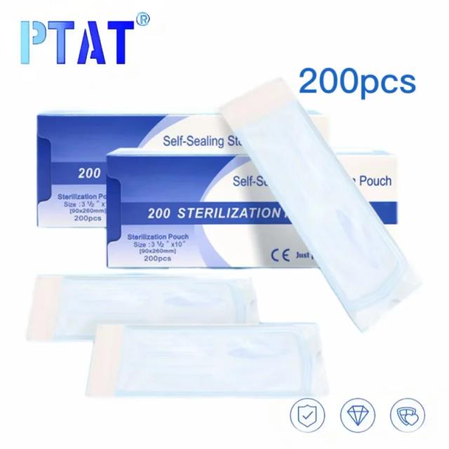 Dental Self-sealing Sterilization Pouch Dentistry Medical Grade Paper +CPP/PET Film Packaging Bag Dental Accessories 200Pcs/box on Productcaster.