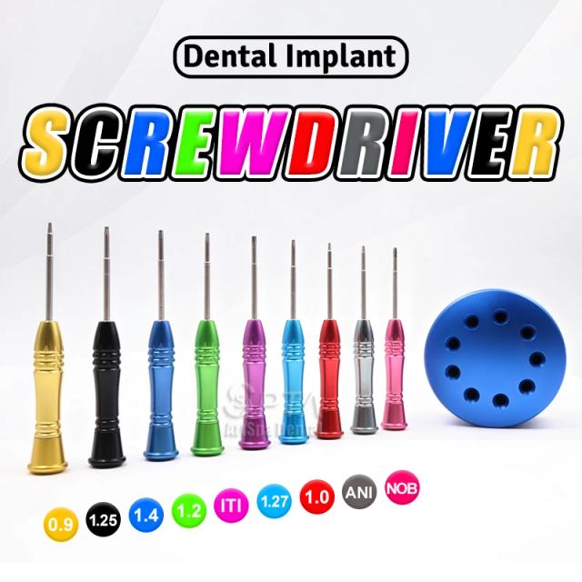 9PCS/KIT Implant Dental Screw Drive Laboratory Dentistry Micro Screwdriver Stainless Steel Dentist Instrument on Productcaster.