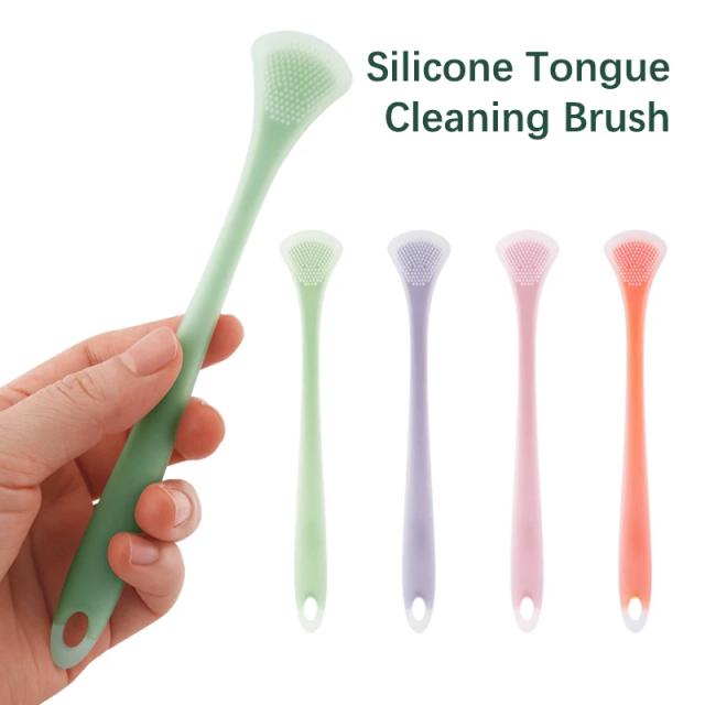 Tongue Cleaning Brush Soft Silicone Tongue Cleaning Tool Double Side Cleaning Massage Tongue Scraper Oral Health Care Tool on Productcaster.