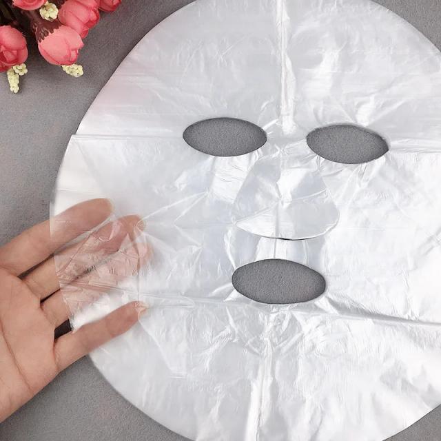 Disposable Face Plastic Film Full Face Cleaner Mask Neck Stickers Paper Transparent PE Masks Wrap Facial Beauty Healthy Tool on Productcaster.