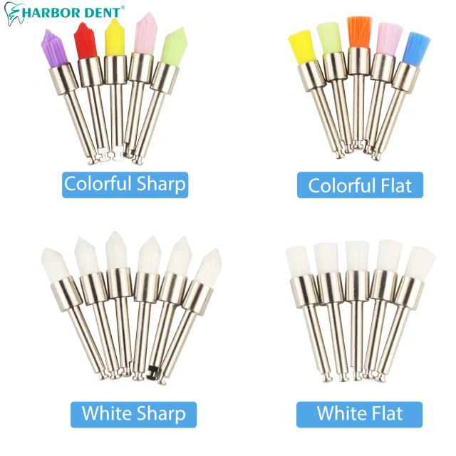 50Pcs Dental Polishing Brush Nylon Latch Small Flat/Sharp Polishing Dentistry Lab Prophylaxis Brushes on Productcaster.