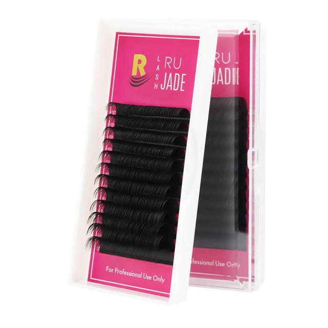 RUJADE 20mm Lashes Eyelashes for Extension 15-20mm Long False Eyelash Russian Silk Lash Matte Black Individual Eyelash Extension on Productcaster.