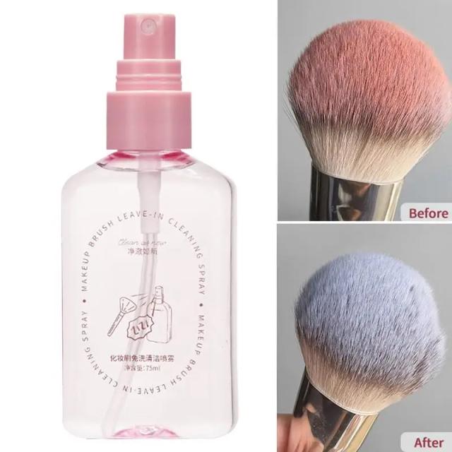 Makeup Brush Cleansing Spray 75ml No Wash Cleaner Solution Quick Dry Foundation Puff Easy Cleaning Gel Prevent Acne Skin care on Productcaster.