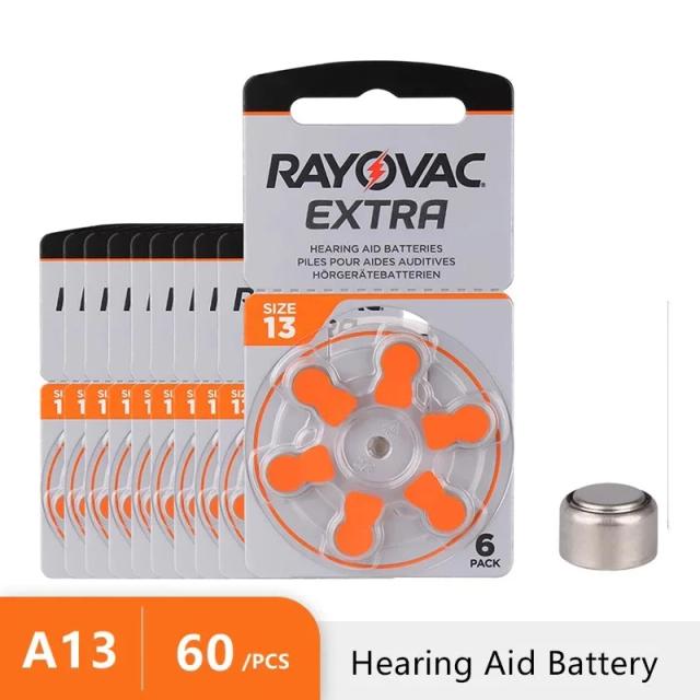 New Hearing Aids Batteries Mini Hearing Aid Battery RAYOVAC EXTRA A13 13A 13 P13 PR48 60PCS Zinc Air Battery Dropshipping on Productcaster.