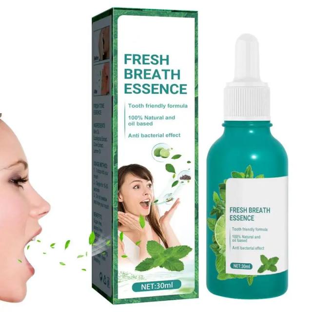 Breath Freshener Spray Fresh Mint Flavor Natural Essence Portable Breath Odor Freshening Mouth Essence Cleaning Spray 30ml on Productcaster.