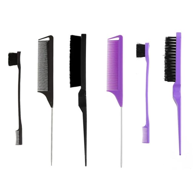 3 Pieces Hair Brush Set, Hair Styling Comb Including Double-sided Edge Brush & Tail Comb and Teasing Comb for Drop Shipping on Productcaster.