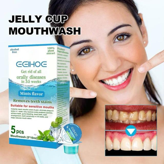 Portable Disposable Jelly Cup Mouthwash Eliminate Bad Toothache Plaque Travel Cleaner Whiten Mouth Mini Breath Remove Teeth W0K1 on Productcaster.