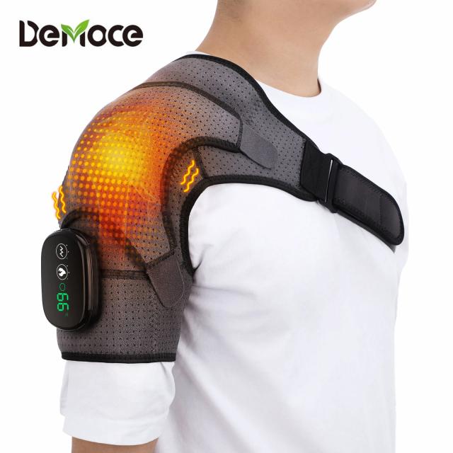 Heating Vabration Shoulder Massage Brace 3 Levels Physiotherapy Therapy Pain Relief Left Right Electric Battery Heated Massage on Productcaster.